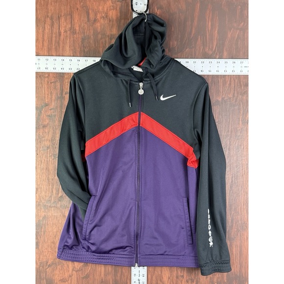 Nike Basketball Tracksuit Jacket Jogger‎ Y2K Vintage Black Purple Womens Medium - Picture 1 of 9